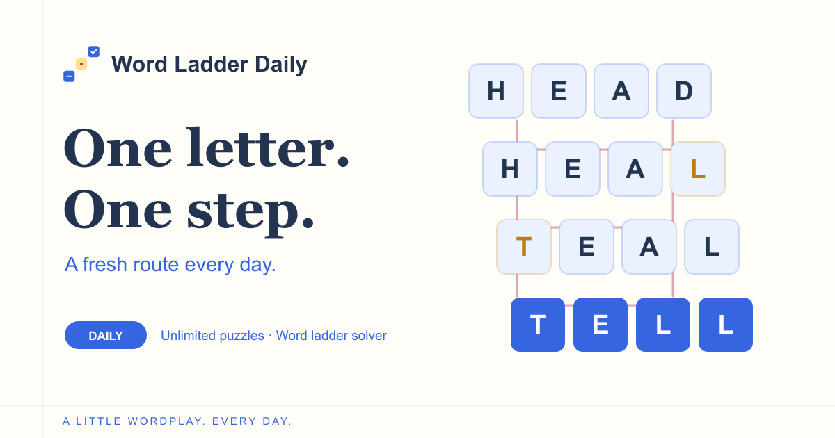 Word Laddrt Word Ladder Game - Free Unlimited Play | Word Ladder Daily